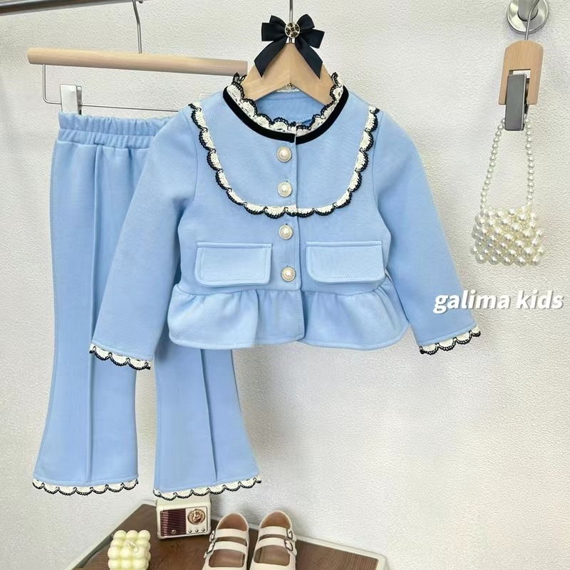 Hosen für Mädchen, Frühling, Herbst, Damen, Schatz, duftender Wind, zweiteiliges Set, Baby, Französisch, für kleine und mittlere Schulkinder_voghion.com