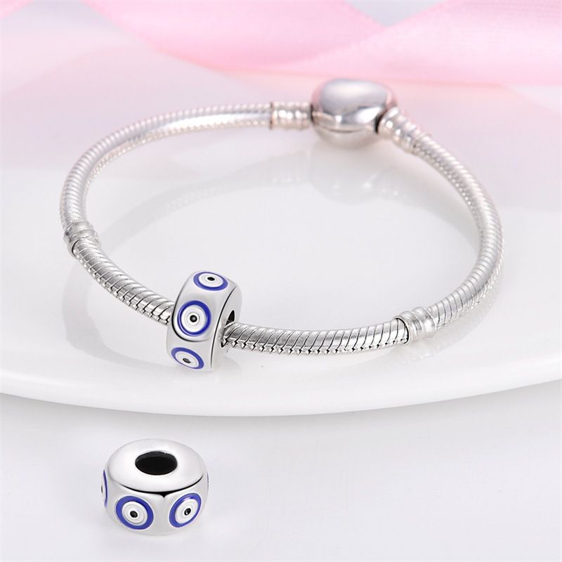 Damenschmuck, verkupfert, 925er Silber, Perlen, DIY-Schmuck, Armband-Zubehör, blauer Reise-Schmetterlings-Perlen-Anhänger_voghion.com
