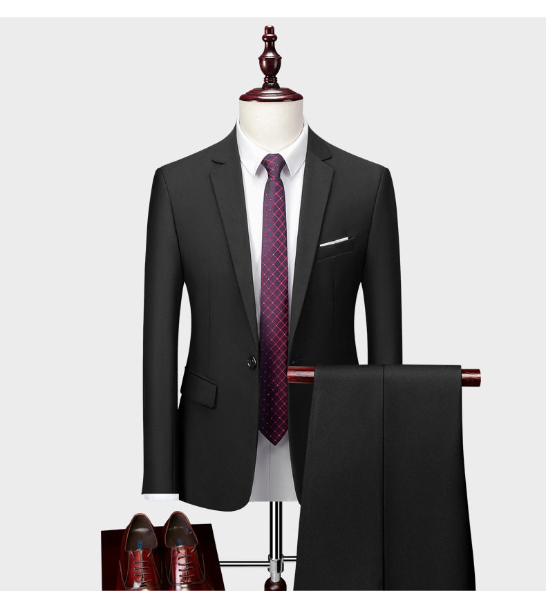 Conjunto de terno casual masculino para negócios, conjunto branco XZ103-522 Conjunto de duas peças-130_voghion.com