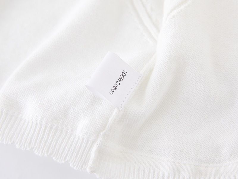 Cardigan en tricot de coton pour fille – Veste d'été légère avec bordure perlée (90-160 cm, blanc/rose/violet, sécurité classe B)_voghion.com