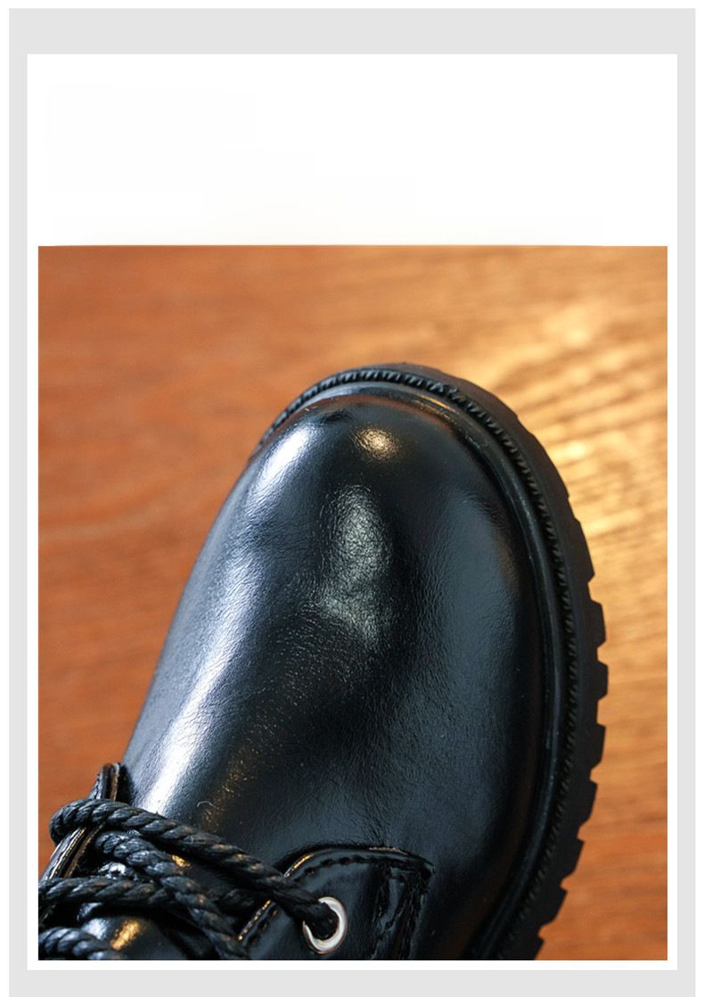 Kurze Stiefel für Mädchen im Winter 2023, neuer koreanischer Stil, britischer Stil, mit Fleece gefütterte Martin-Stiefel für kleine Mädchen, Prinzessinnen-Einzelstiefel_voghion.com