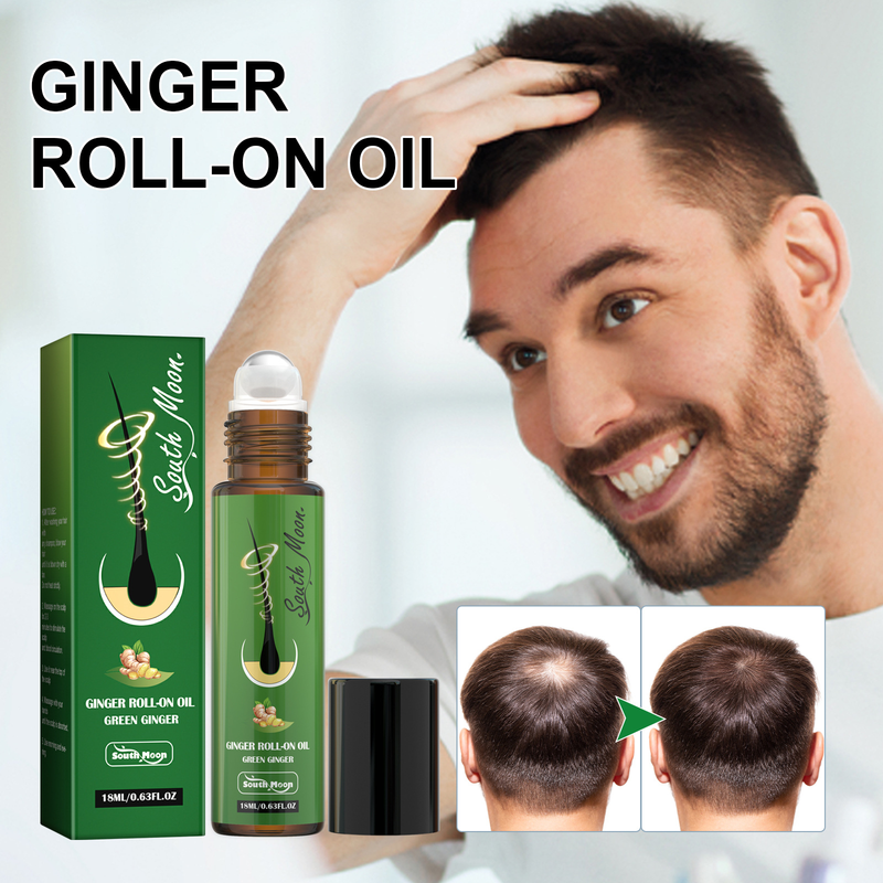 South Moon Ginger vastag hajra való roll-on labda fejbőr ápolás táplálja a hajhagymákat, erősíti a hajat vastag hajra illóolaj roll-on labda_voghion.com