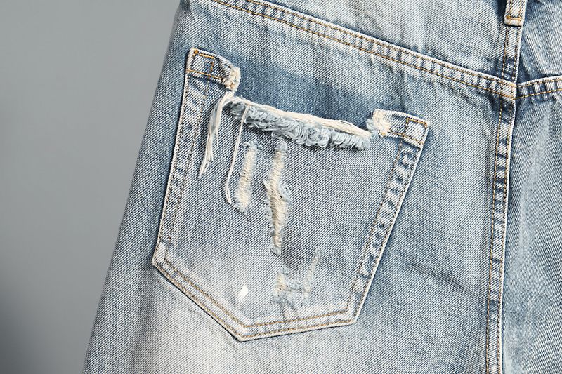 Pantalon 5/4 en denim léger et fin d'été, trous grattés pour hommes, marque tendance avec bords rugueux, pantalon 5/5 mendiant_voghion.com