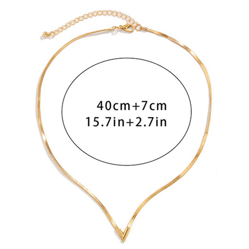 Qianbihe Verstellbare, verlängerte Kette, abgeflachte Herren-Halskette, V-förmiger Charm-Halskette, Schmuckzubehör, Silber_voghion.com