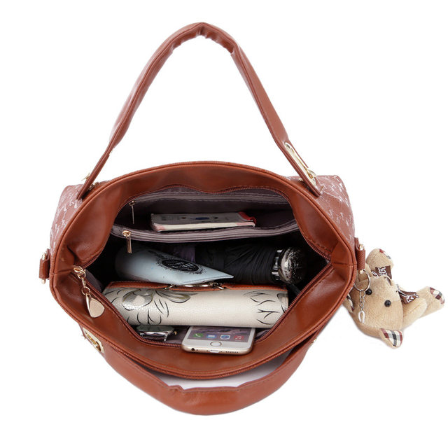 4 pezzi/set set di borse da donna elegante borsa a tracolla in pelle PU moda borse da donna con pochette a tracolla in tinta unita selvaggia_voghion.com