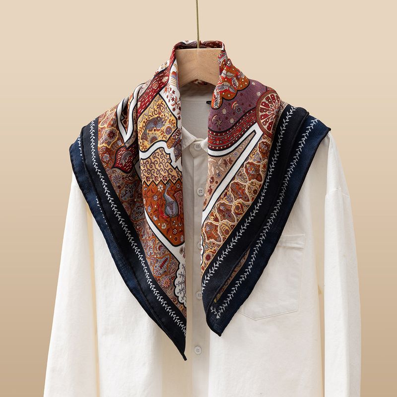 Heavenly Gate! Double-Sided Silk Wool For Women Winter High-End Warm Stylish Versatile Neck Small Scarf_voghion.com