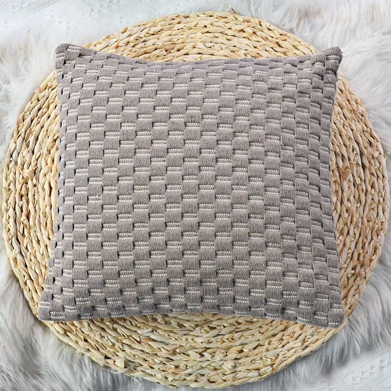 Funda de cojín de estilo étnico tejida en mezcla de lino, funda de almohada decorativa bohemia para sofá, casa de familia, hotel, decoración bohemia._voghion.com