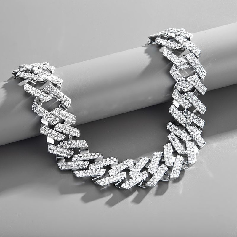 30mm extra grote overdreven Cubaanse ketting armband set gepersonaliseerde staaf vol diamanten_voghion.com