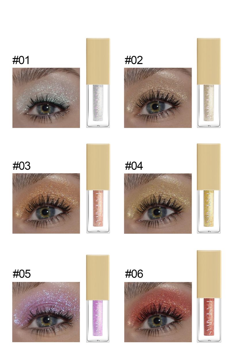 Set di ombretti liquidi perlescenti Han Daiyan handaiyan a 12 colori, ombretti flash da discoteca_voghion.com