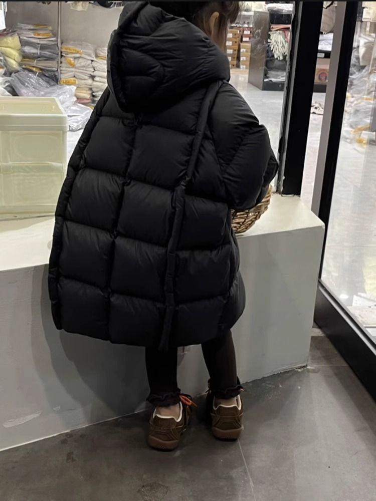 Mittellange neue Daunen-Baumwolljacke für Kinder für Mädchen, stilvolle neue Baumwollwattejacke, dick, warm, Baumwollwattejacke, Trend_voghion.com