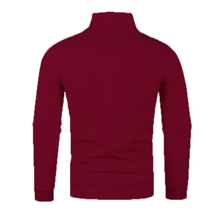 Herren-Strickpullover mit Halbrollkragen – Slim-Fit-Pullover mit Reißverschluss für Herbst und Frühling (atmungsaktives Polyester, minimalistisches Basic fürs Büro und die Freizeit)_voghion.com