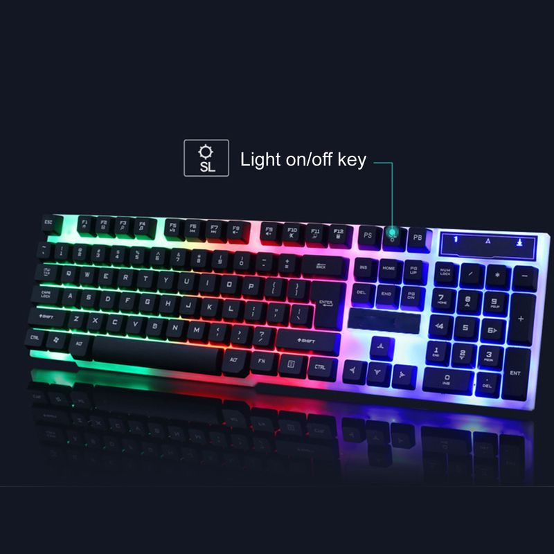 1 komplekti TX30 komplekt kiire reageerimisega 3D libisemisvastane rull Värviline taustvalgus Üliõhuke arvuti USB juhtmega mänguklaviatuur hiir_voghion.com