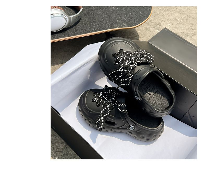 Ciabatte da donna in EVA, con fori in PVC, da abbinare e abbinare, da indossare all'esterno per aumentare l'altezza, sandali estivi con suola spessa e alla moda._voghion.com