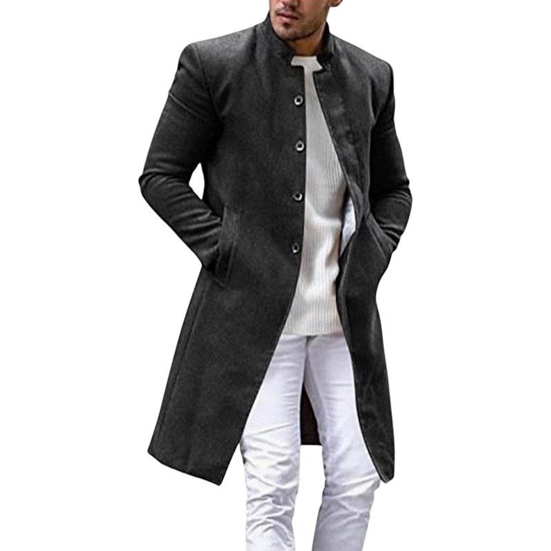 2023 Nowy wełniany płaszcz męski Oversize gruby płaszcz wybuchowy wiatrówka z jednego materiału_voghion.com