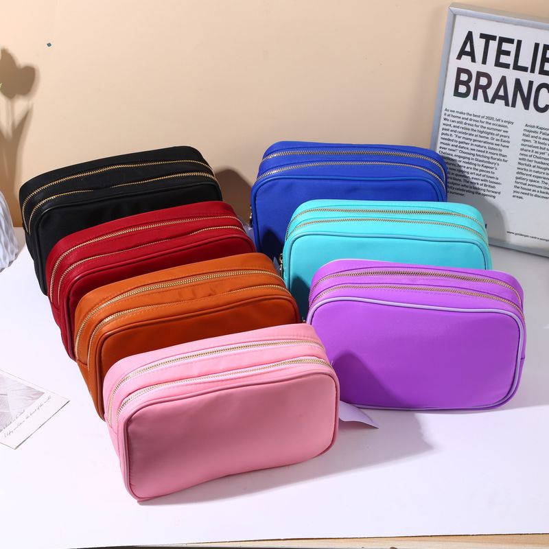 Candy Colored Nylon Waterproof Makeup Large Capacity Cosmetic Storage Travel Toiletry Bag, Size M_voghion.com