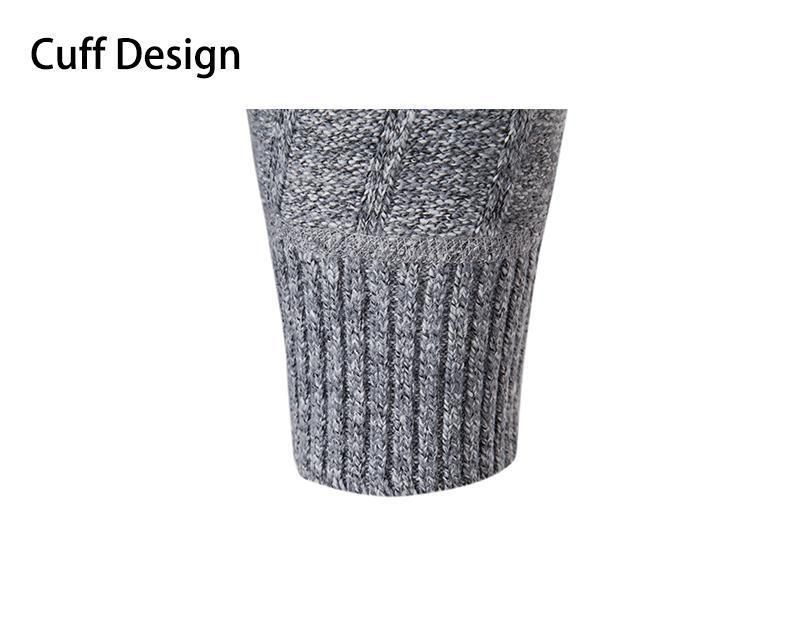 Efterår vinter ny herre pullover med halv lynlås strikket med tyk fløjl og varm bundlinjetrøje_voghion.com