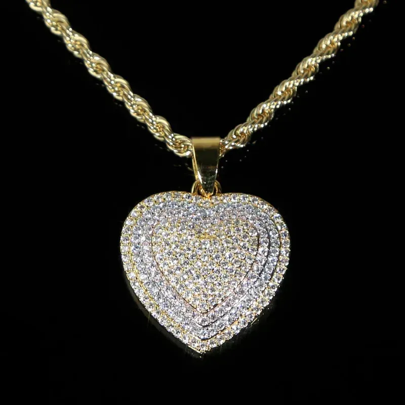 European And American Love Zircon Necklace Heart Shaped Pendant With Twisted Chain Set Multi Color Trends 250325_voghion.com