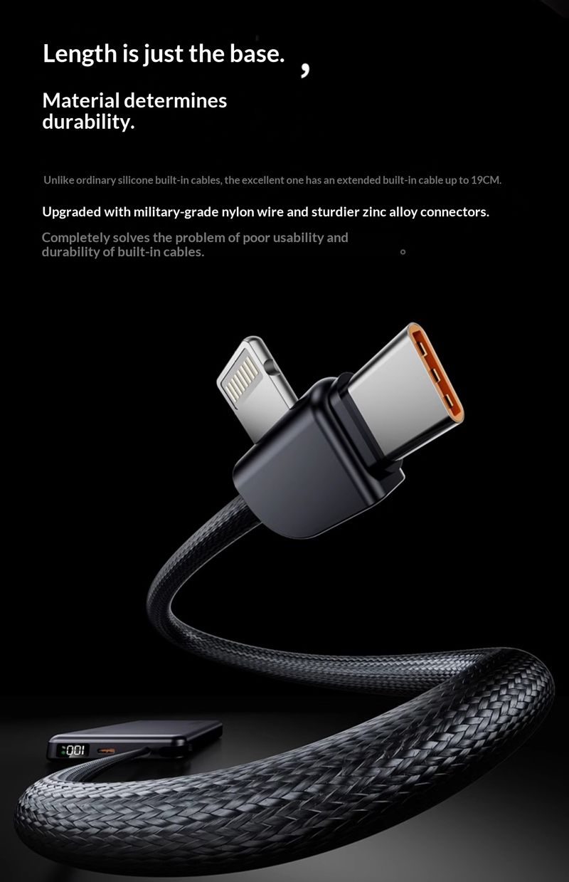 Power Bank 3C Certification Airplane Safe New Model Large Capacity Lightweight Portable With Cable Super Fast Charging_voghion.com