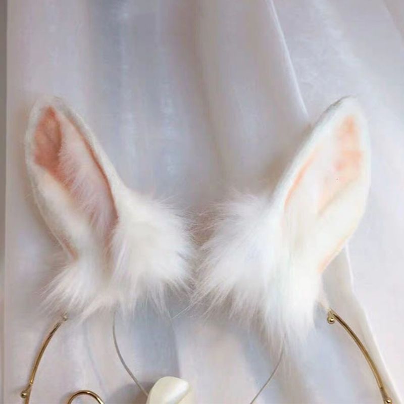 COSPLAY Ohren Tier Ohr Stirnband Kaninchen Karneval Handgemachte Pelzigen Party Kostüm Teufel Beast Großhandel_voghion.com