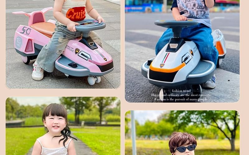 No-Installation Children's Electric Twist Car, Suitable Adults, Scooter For Ages 1-3-6, Lightweight Boys And Girls Baby_voghion.com