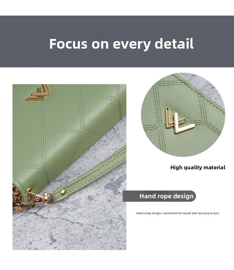 Women's Long Wallet, Double Zipper, Large Capacity Clutch Bag, Double Wallet, Mobile Phone Bag._voghion.com