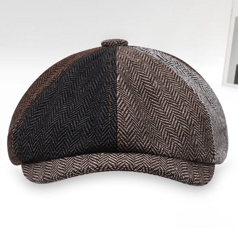 Gorra Zhuoxinder para hombre, estilo vintage británico con parches, boina de invierno con costuras elegantes para uso diario - 1_voghion.com