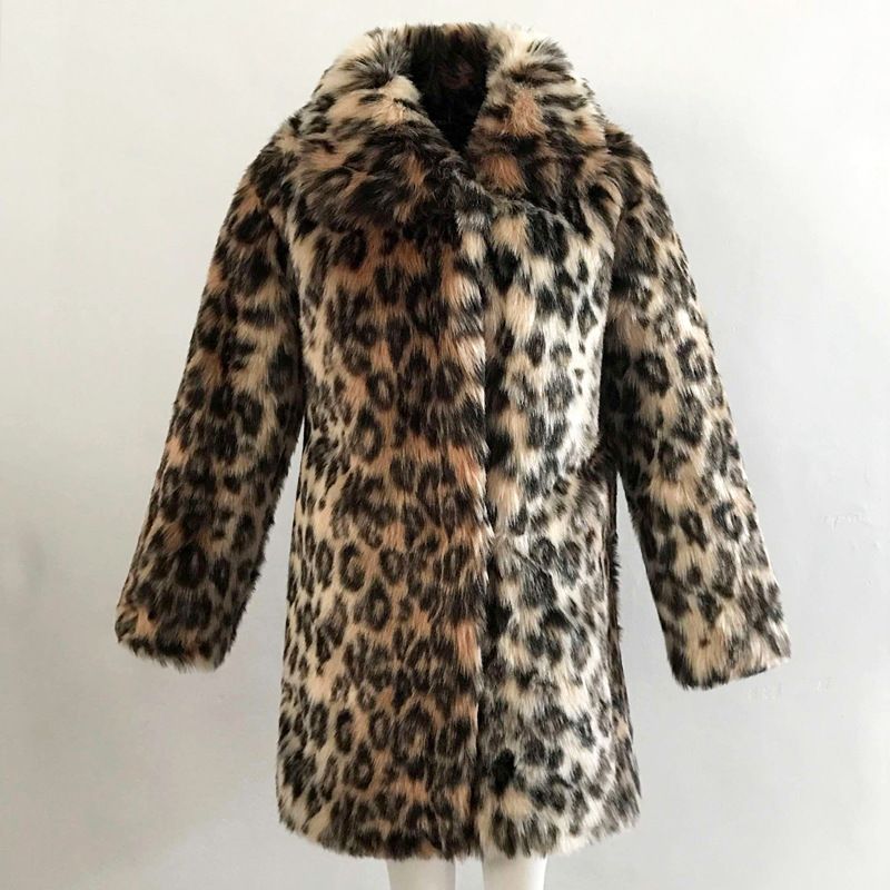 Damenbekleidung Neuer Leopardenpelzmantel Winter dicker warmer langärmeliger Slim Fit Pelzmantel_voghion.com