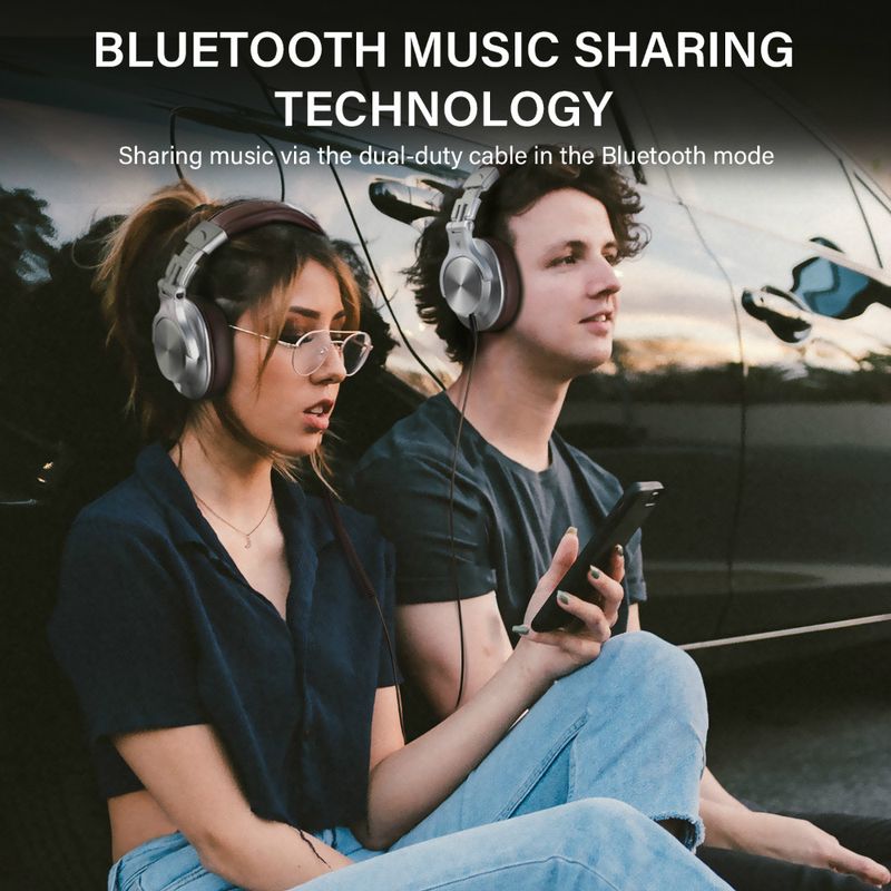 Oneo dio A70 Fusion Wired + Wireless Bluetooth 5.2 Headphones For Phone With Mic Over Ear Studio DJ Headphone Recording Headset_voghion.com