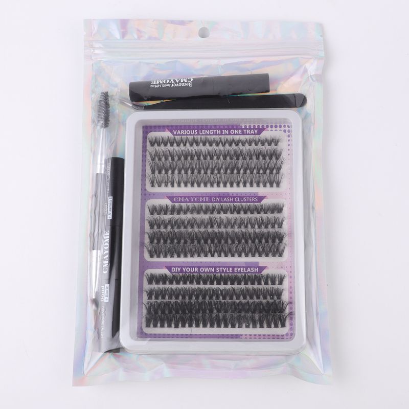 False Eyelashes Diy False Eyelash Extension Kit Single Cluster 10 16mm Length Mixed Eyelashes_voghion.com