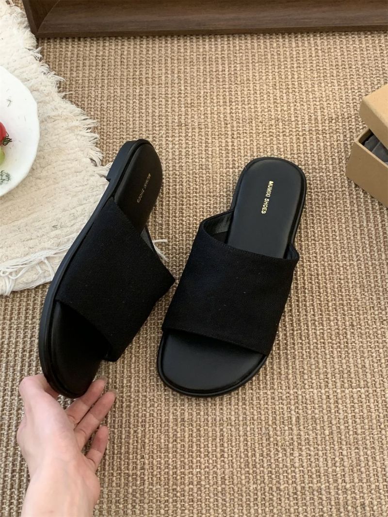Leinenpantoffeln für den Sommer im Freien, neuer Stil für koreanische Sandalen für Damen, lässige flache Strandschuhe für den Feenurlaub_voghion.com