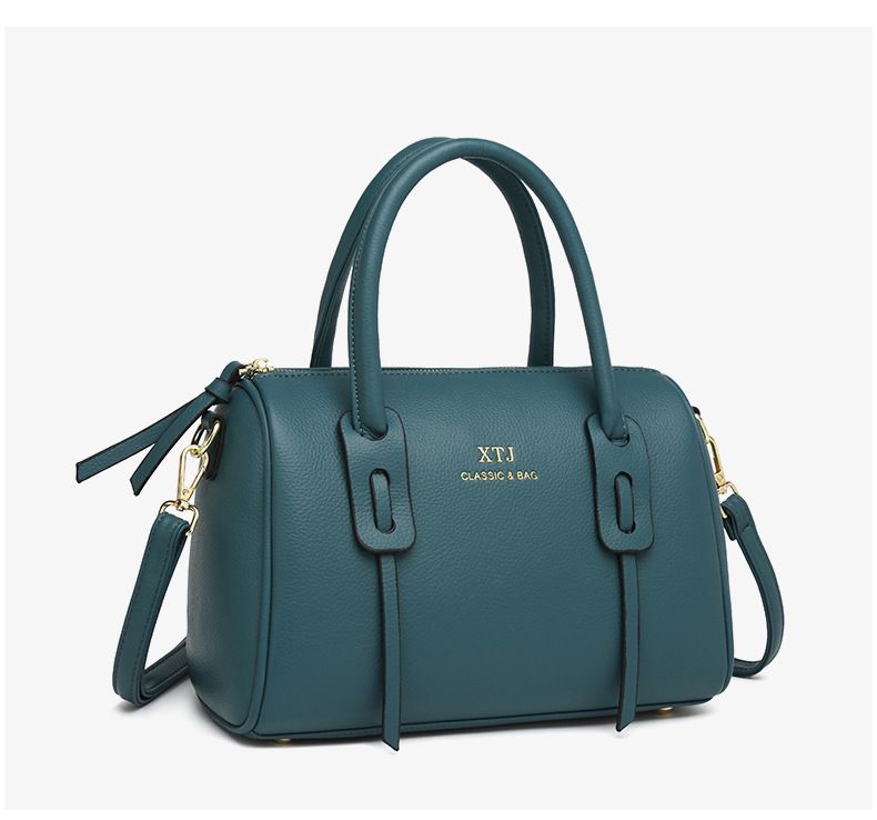 Elegantes Damen-Umhängetaschen-Set – Vintage-Handtasche aus PU mit Webdetails, mittelgroße Schultertasche für Arbeit und Reisen (Schwarz, Olivgrün, Beige)_voghion.com