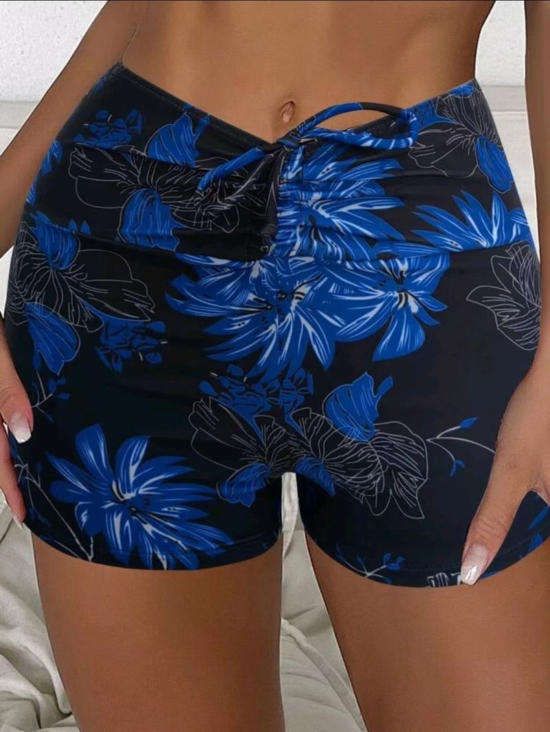 Swim Printed Damen Boxer Konservative High Waist Kordelzug Strand Single Shorts_voghion.com