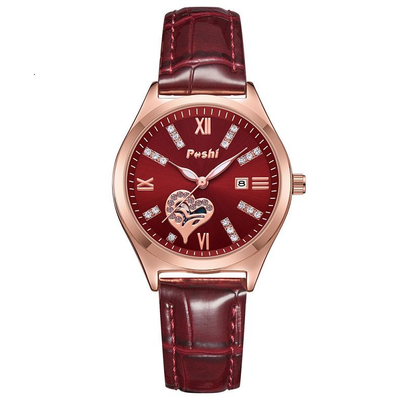 POSHI Hot-Selling Watch For Students, Waterproof, Luminous, Calendar, Diamond-Studded, Roman Numerals, Women's Watch,_voghion.com