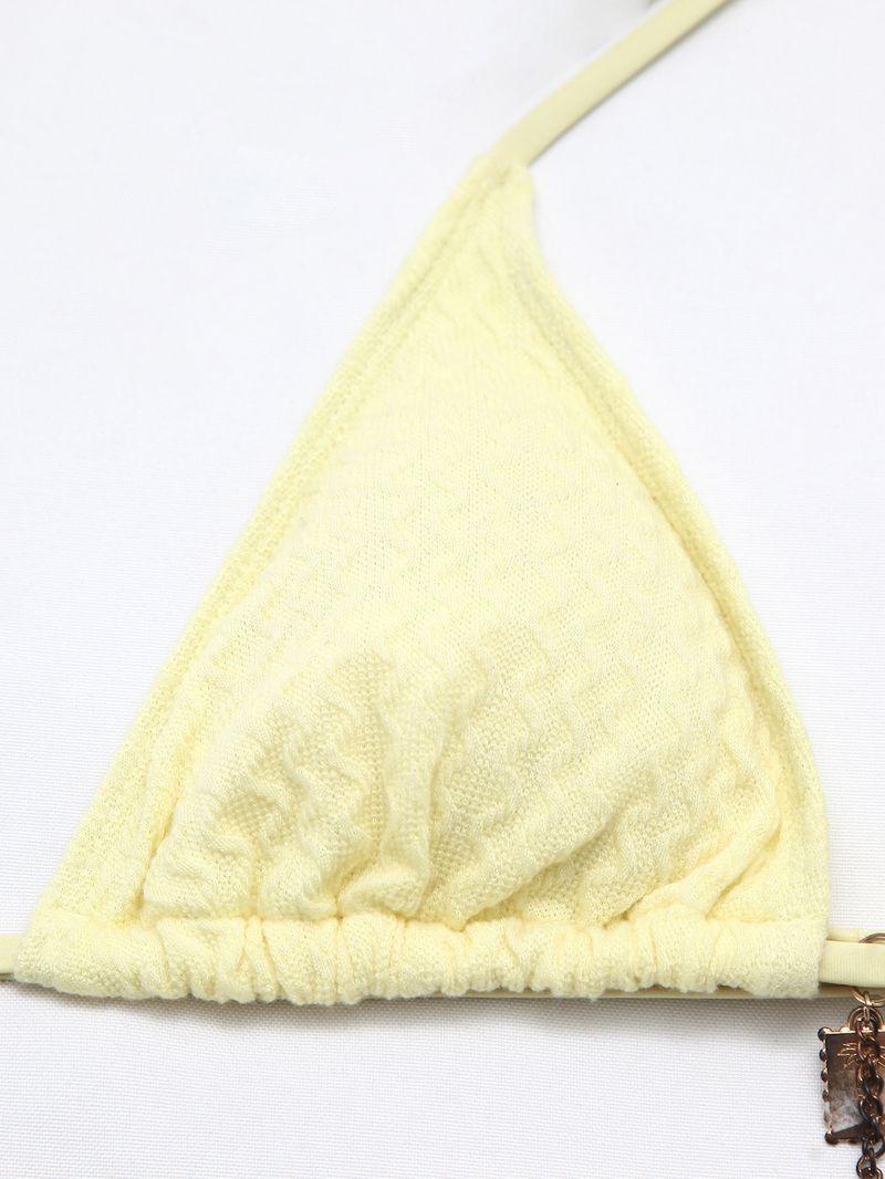 GraceChic GraceChic European And American New Style Swimsuit For Women, High-End Solid Color Sexy Halter Bikini, Hollow Out Set, Beach_voghion.com