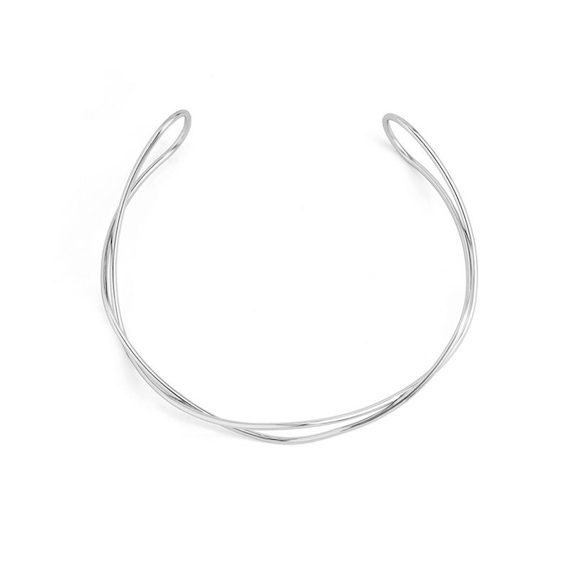 2025 Új érkezések Vintage fém dróttal készült nyomatékok Choker nyaklánc női gallérral punk arany színű nyitott mandzsetta állítható lánc grunge ékszerek_voghion.com