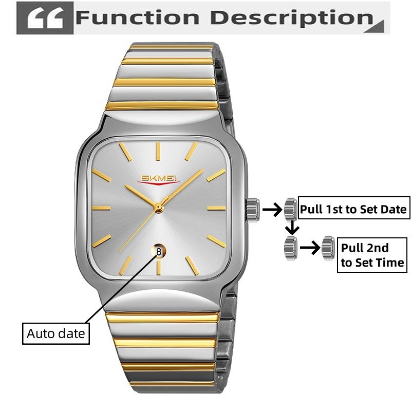 Orologi da polso unisex al quarzo di lusso con cinturino in acciaio inossidabile, analogico, con display della data, alla moda, impermeabili_voghion.com