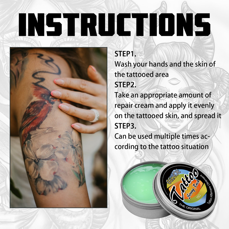 EELHOE Fixare a culorii Cremă hidratantă și delicată pentru repararea tatuajelor, curățare delicată_voghion.com