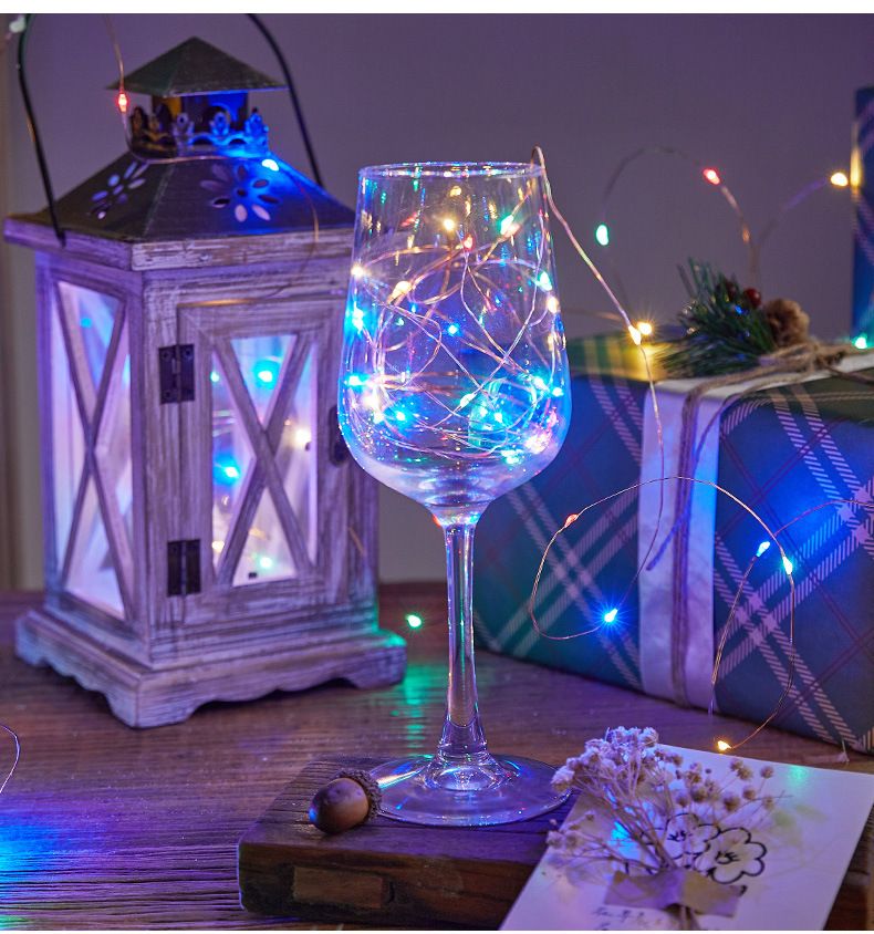 Solar-Kupferdraht-Lichter, LED-Lichterketten für den Garten im Freien, Weihnachtsdekoration, warmweiß und bunt, IP65, wasserdicht, 8 Modi_voghion.com