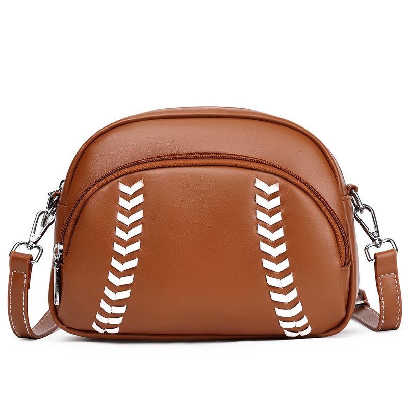 Borsa a tracolla da donna autunno e inverno 2025, in pelle, retrò, popolare, modello baseball, con cerniera, tracolla, borsa casual_voghion.com
