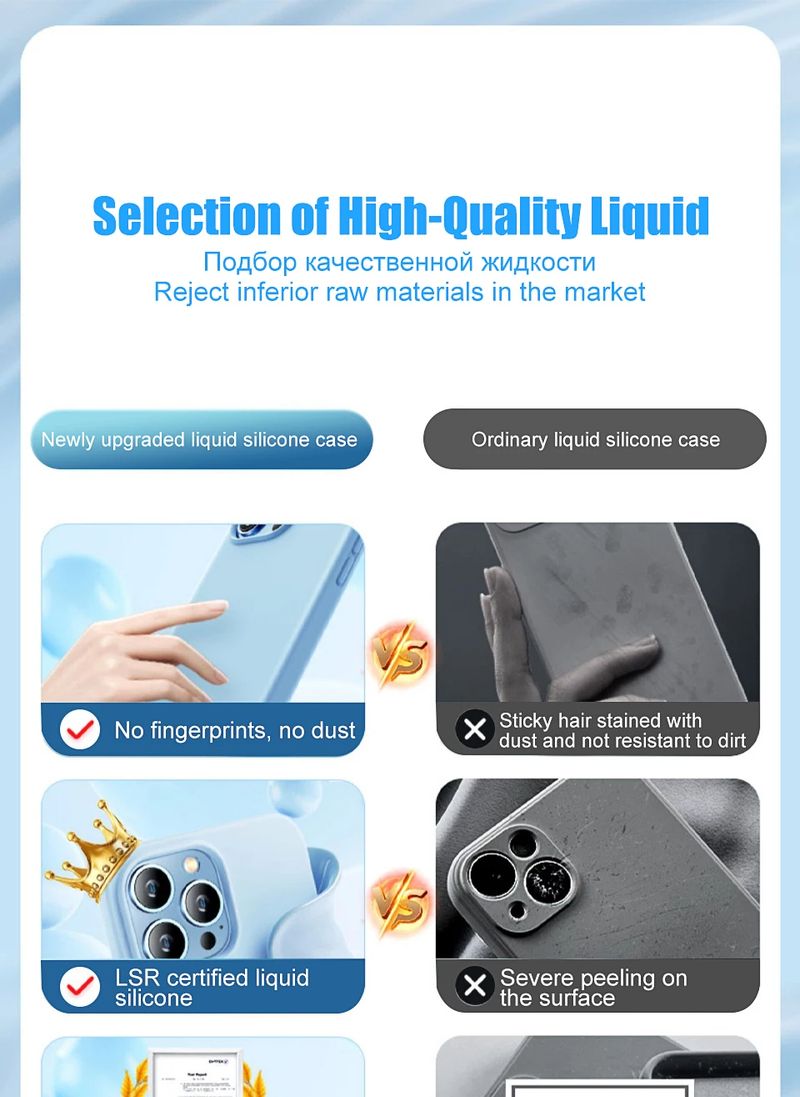 Nowe silikonowe etui na telefon iPhone 13 14 11 12 Pro Max 15 Plus Bumper Cases Odporne na wstrząsy miękkie etui_voghion.com