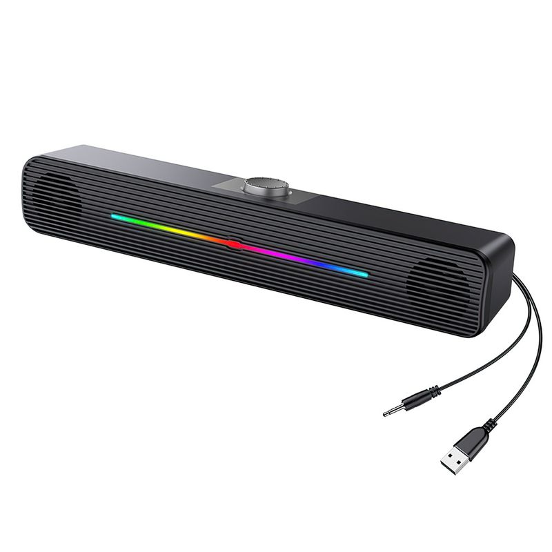 Altavoz de ordenador potente con cable, barra de sonido estéreo HIFI con conector auxiliar de 3,5 mm, caja de sonido envolvente para PC, portátil, tableta y teléfono._voghion.com