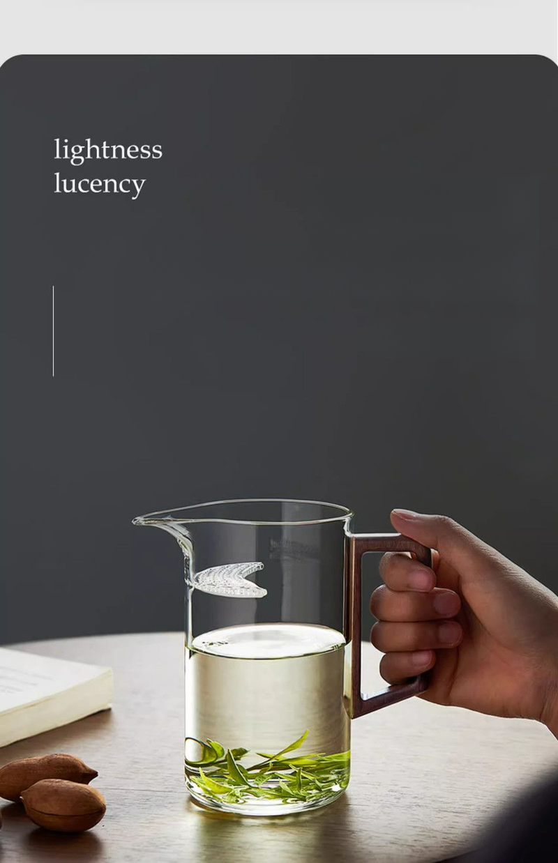 HEISOU Glass Teapot For Home Use, Crescent Filter Integrated Teapot, High-end Tea Divider, Fair Cup_voghion.com