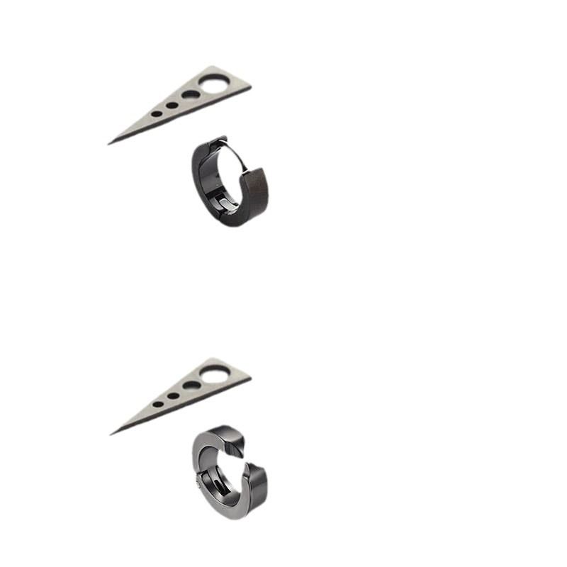 Trendy Amerikaanse stijl oorbellen Punk Hip Hop roestvrij staal driehoek niet-gepiercete clips voor heren oorsieraden_voghion.com