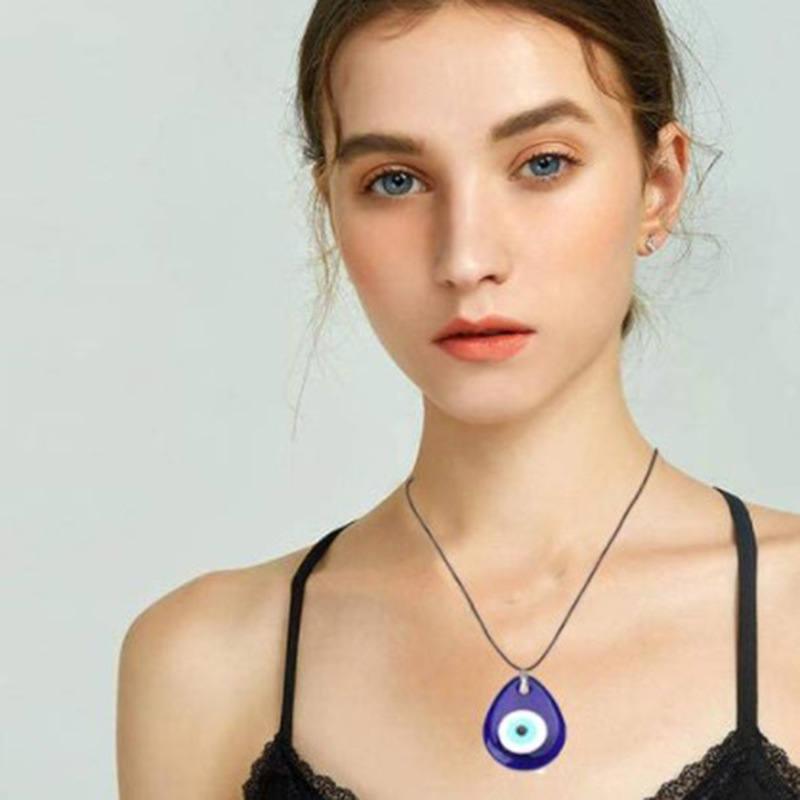 Collana in vetro del diavolo blu Ciondolo con pendente Türkiye Evil Eye_voghion.com
