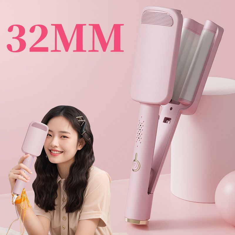 2024 Deep Wave Curling Iron 32mm - 230°C Fast Heat Up | Salon Beach Waves | EU Plug | Damage-Free Ceramic Technology_voghion.com