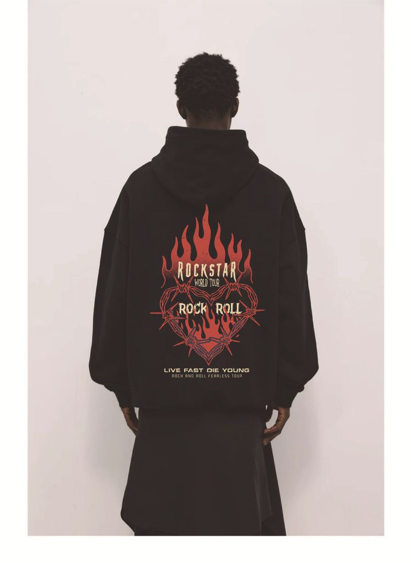 Abbigliamento maschile 2024 originale nuovo fiamma amore scuro stile felpa con cappuccio spot Y2K stile felpa con cappuccio_voghion.com