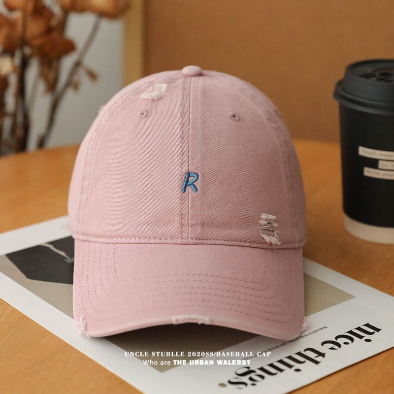 R Embroidered Baseball Cap For Women & Men - Wide Brim Sun Hat With Soft Top, UV Protection & Adjustable Strap_voghion.com