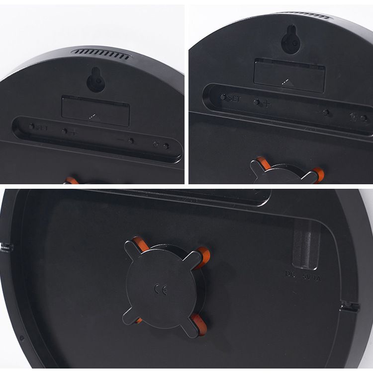 Moderno orologio da parete a LED con display di temperatura e umidità, retroilluminazione multicolore, funzionamento silenzioso per soggiorno, camera da letto, ufficio_voghion.com