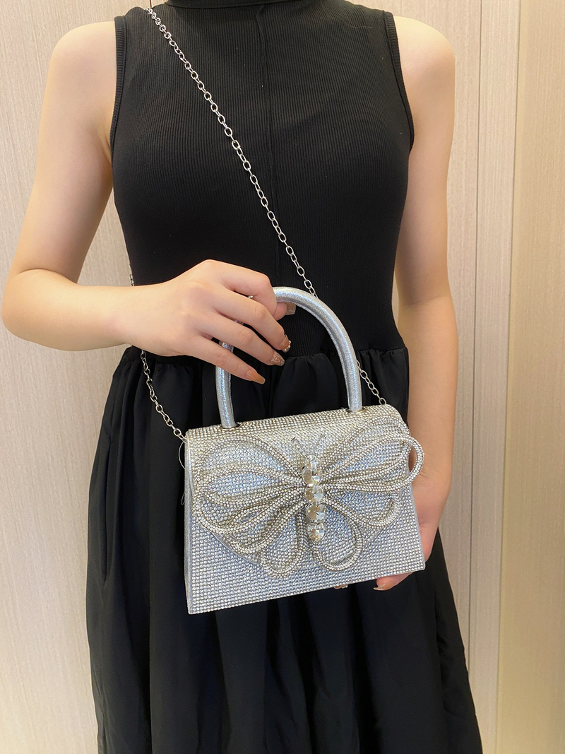 Women's Evening Bags Handbag Silver Bag Rhinestone Bag Bar Party Party Evening Bag Birthday Wedding Party Dinner Bag_voghion.com