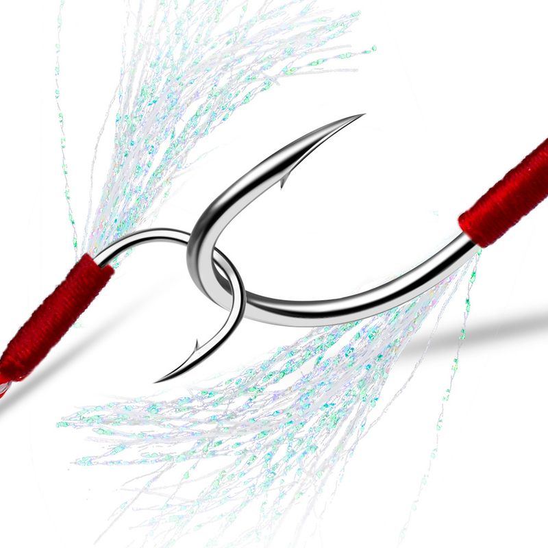 High Carbon Steel Iseni Sea Iron Plate Single Tying Bright Silk Boat Feather Bulk Fishing Hook_voghion.com